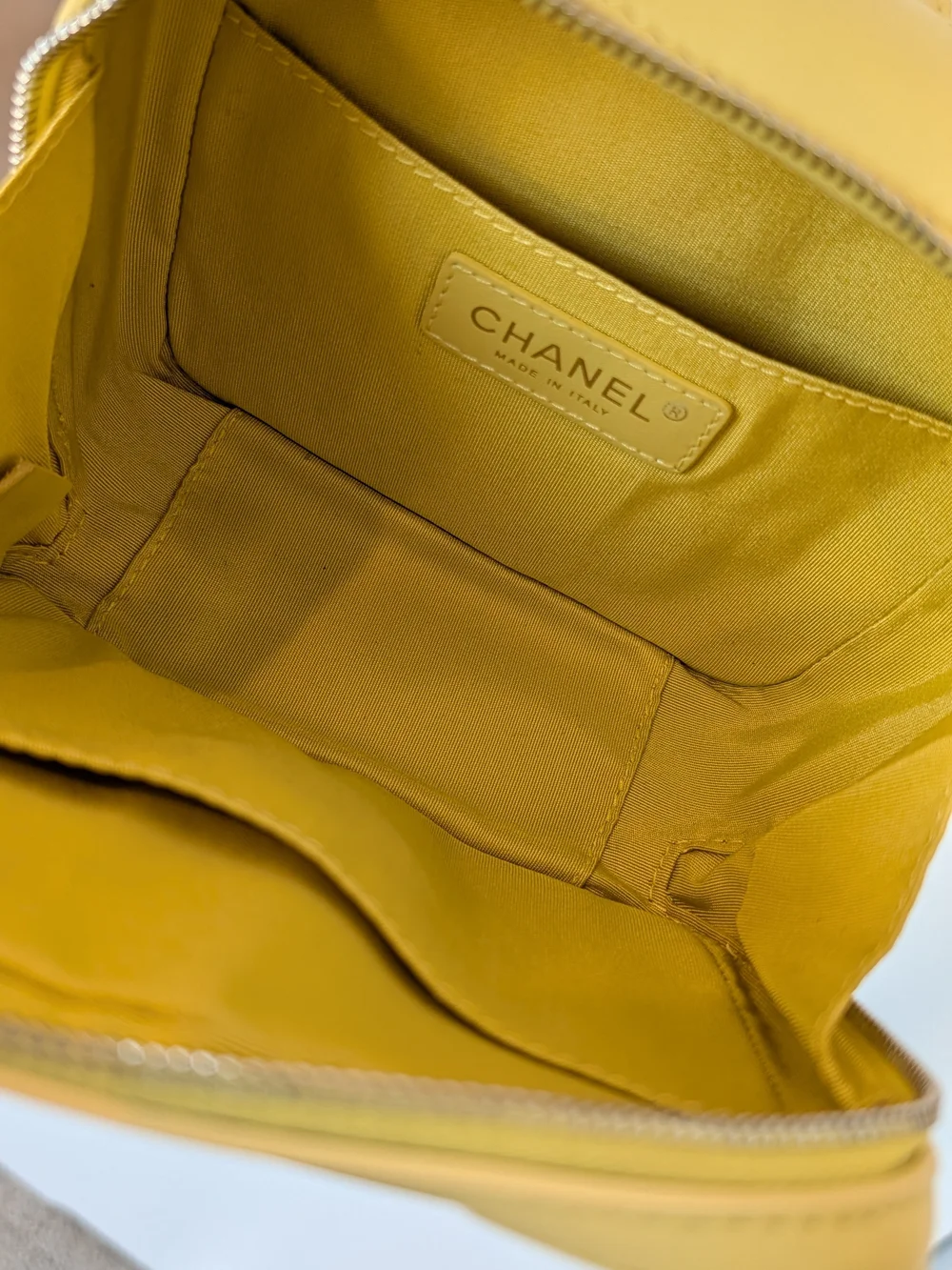 CHANEL Yellow CC Box Camara Bag In